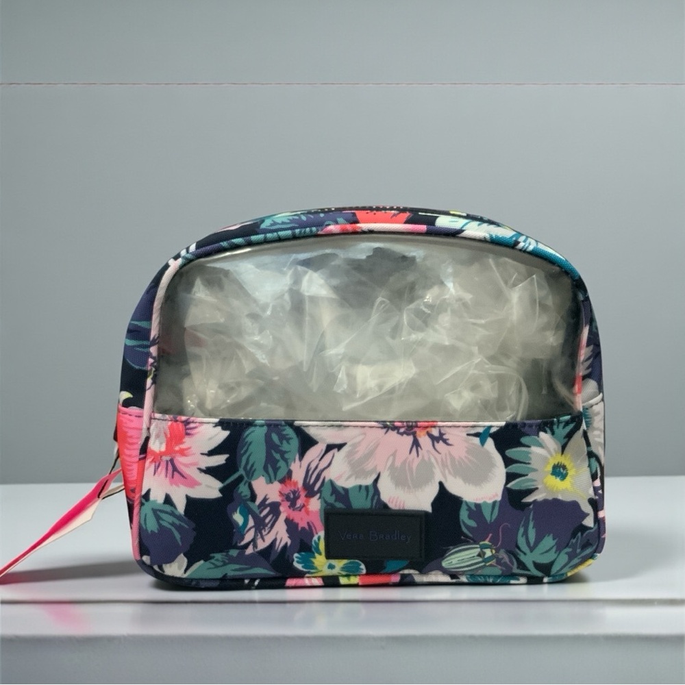 Vera Bradley Navy Floral Cosmetic Bag